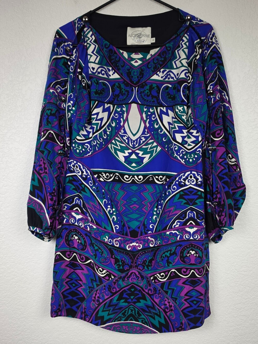 Silk $350 Alice & Trixie Vibrant Multicolor Midi Dress